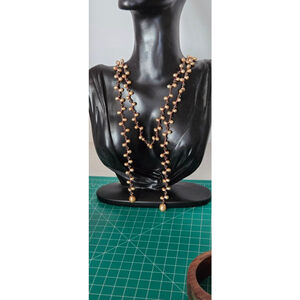 Lariat necklace fresh water pearls & crystals pre-owned